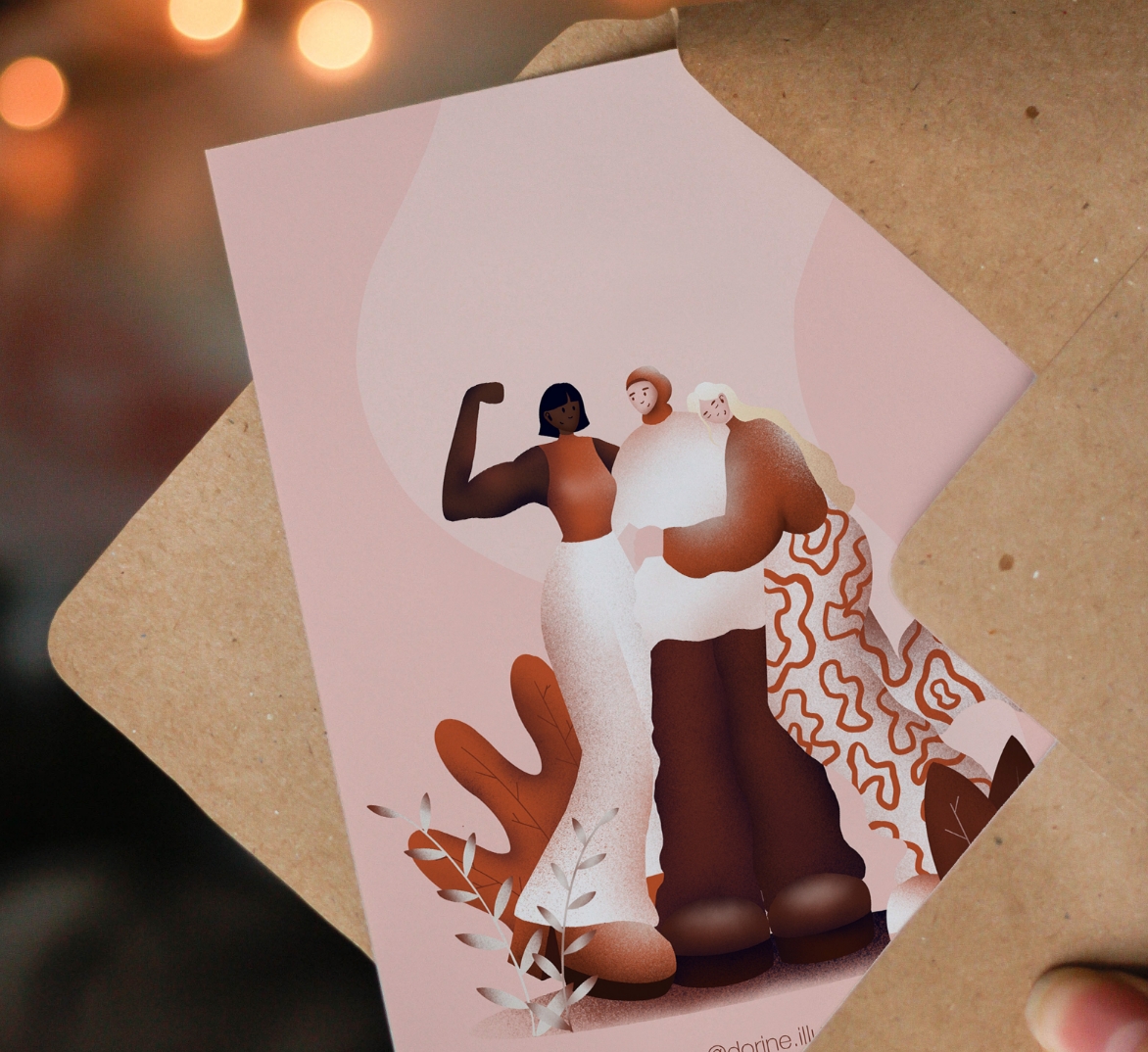 illustratie cadeau van vriendinnen