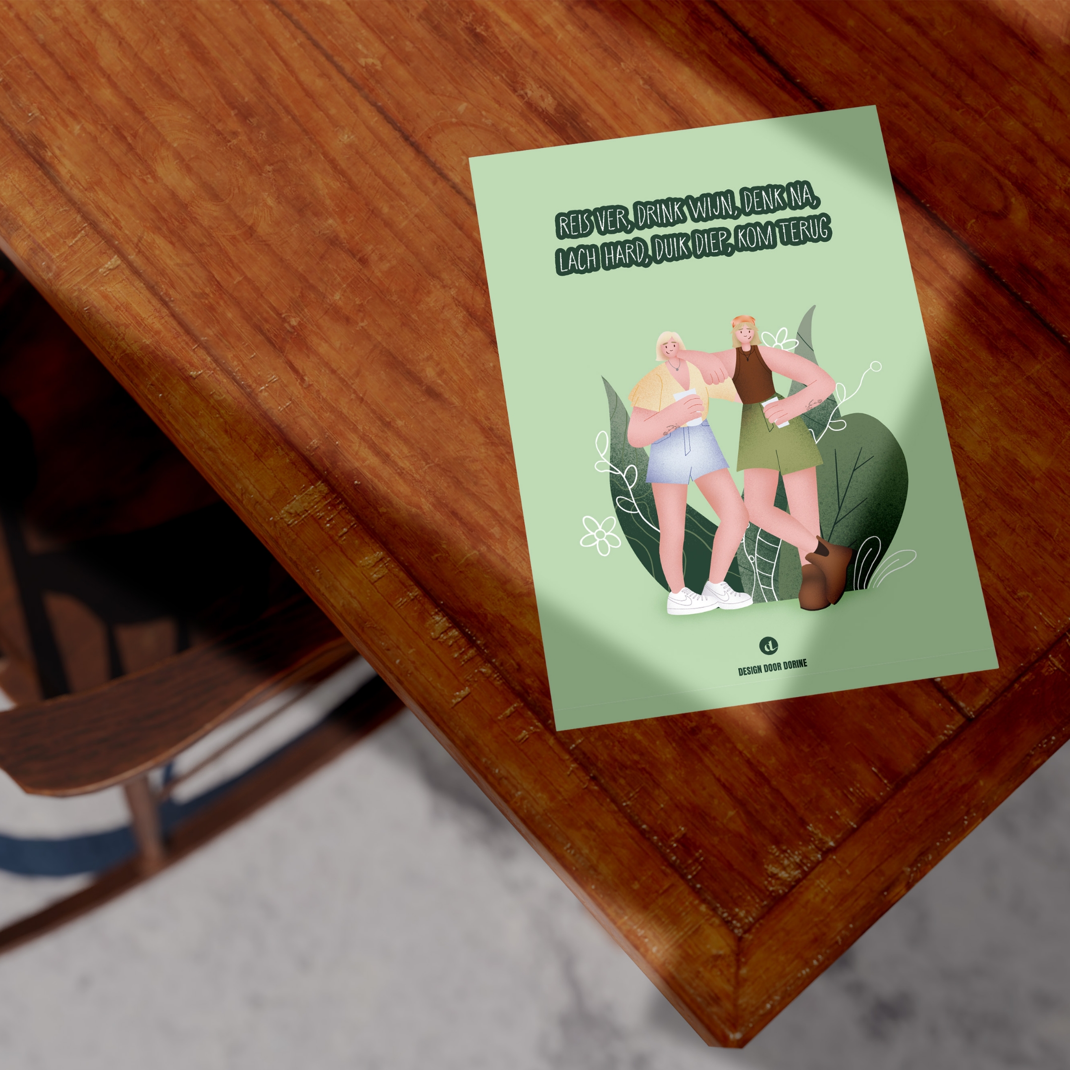 gepersonaliseerde illustratie twee zussen